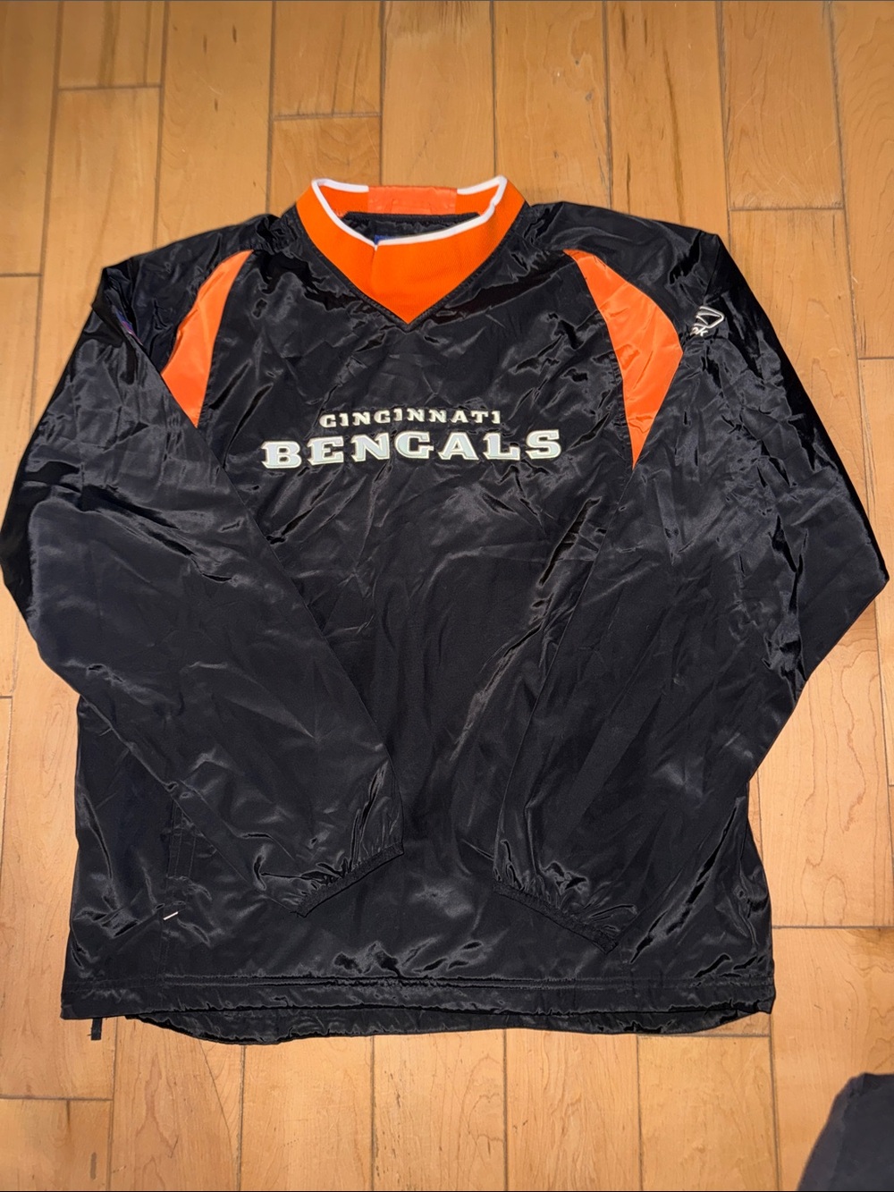 Reebok Black and Orange Cincinnati Bengals Pullover Windbreaker
